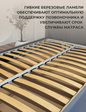 Кровать Доминика ПМ 160 серая + матрас Sergio - Image 6