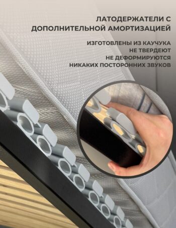 Кровать Симона ПМ 140 бежевая + матрас Sergio - Image 3