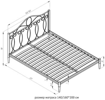 Кровать Адриана 140 кремовая + матрас Oscar - Image 8