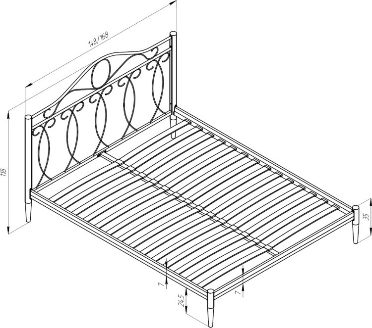 Кровать Адриана 160 черная + матрас Oscar — изображение 8
