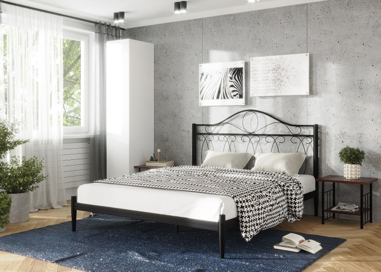 Кровать Адриана 160 черная + матрас Oscar — изображение 3