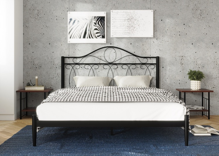 Кровать Адриана 160 черная + матрас Oscar — изображение 5