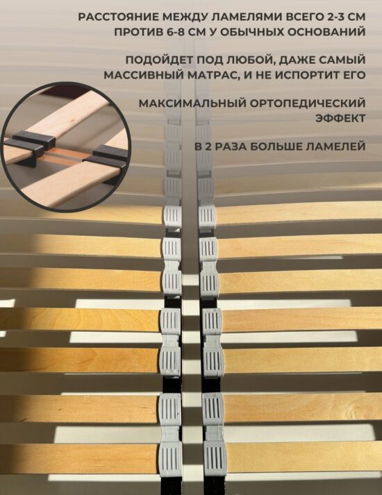 Кровать Симона ПМ 140 бежевая + матрас Sergio — изображение 4