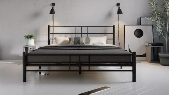 Кровать Askona Chriss + матрас Balance 2 Sides, 140x200, черный — изображение 2