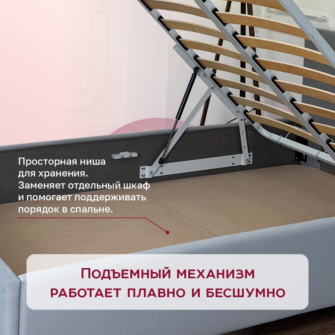 Кровать Dreamo Айрис 120x200 серый — изображение 5