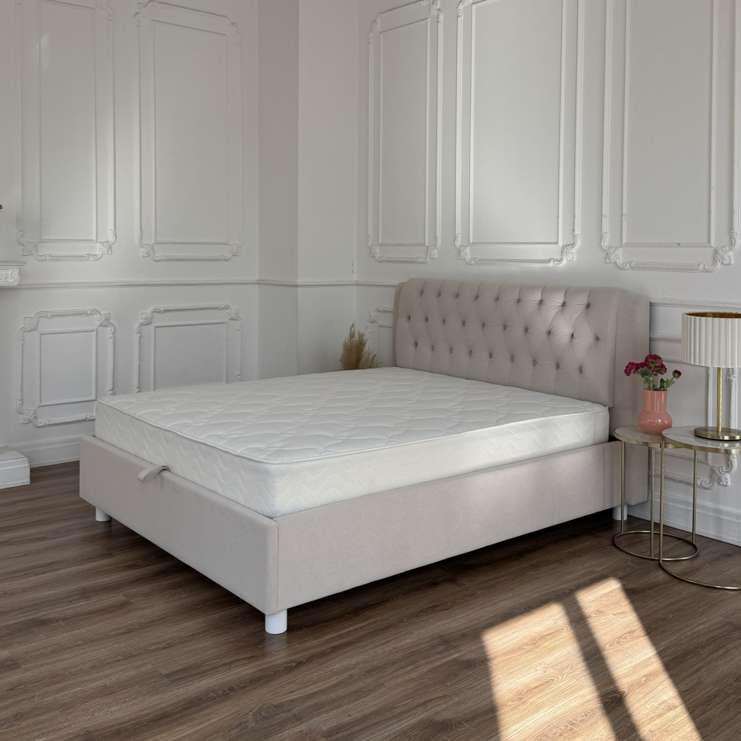 Кровать Dreamo Лагуна полутораспальная, 140x200 см (без матраса, подъёмный механизм) бежевый