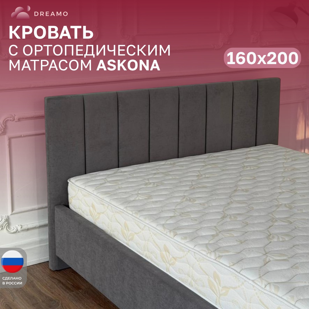 Кровать Dreamo Симона Erudite 160 серый