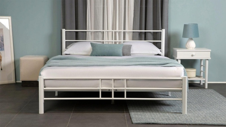 Кровать Chris 140 белая + матрас Sergio