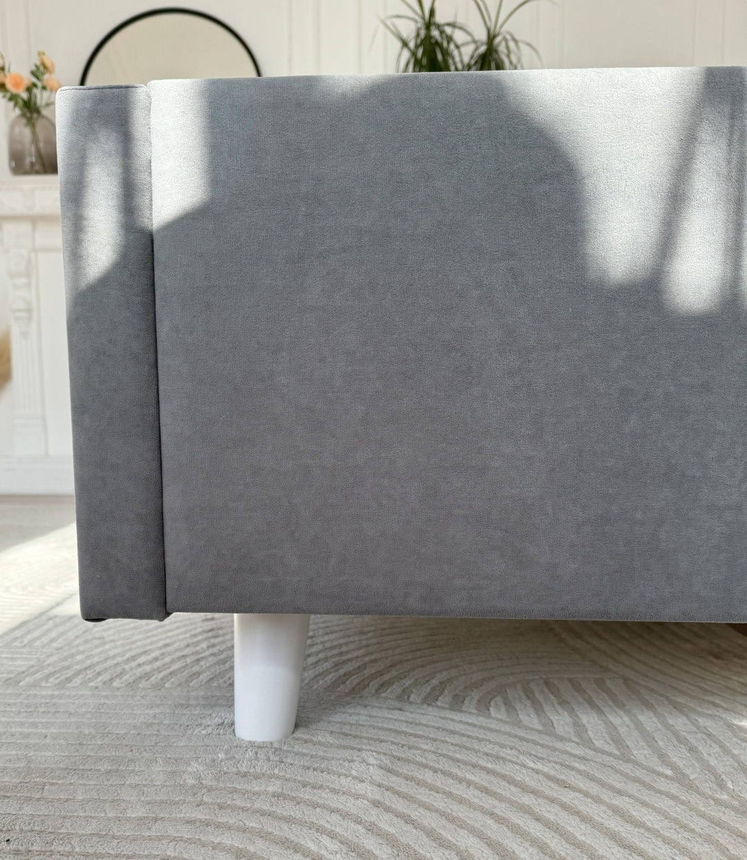 Кровать Симона ПМ 160 серая + матрас Sergio — изображение 10