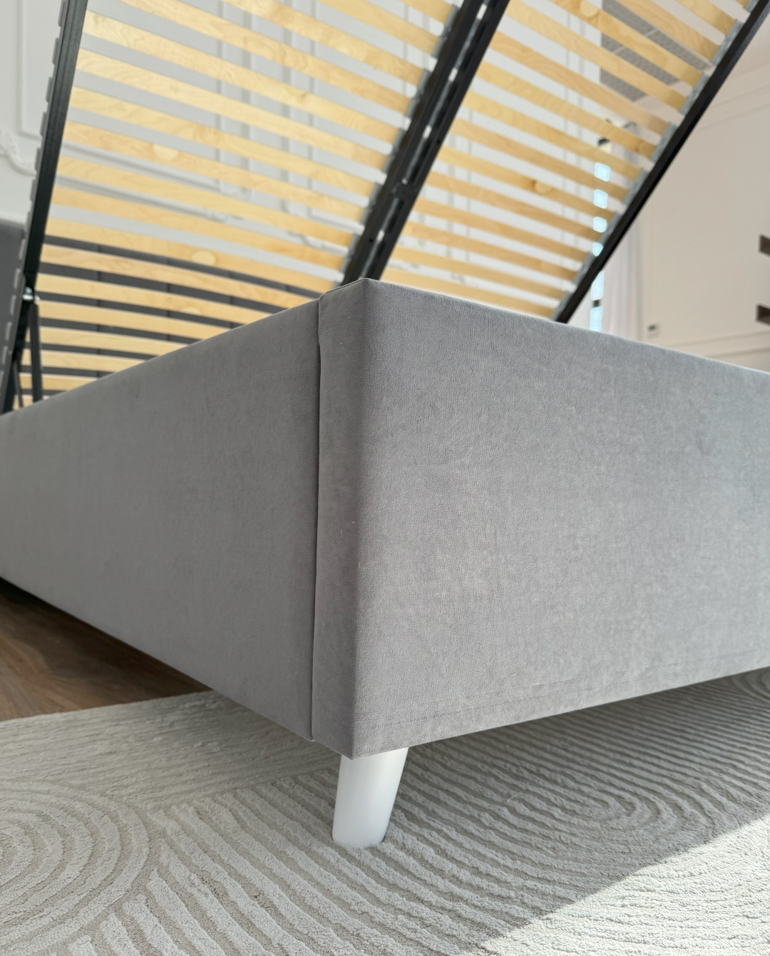Кровать Симона ПМ 160 серая + матрас Sergio — изображение 12