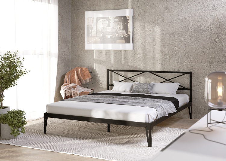 Кровать Dreamo Тея, 140x200, черный — изображение 6