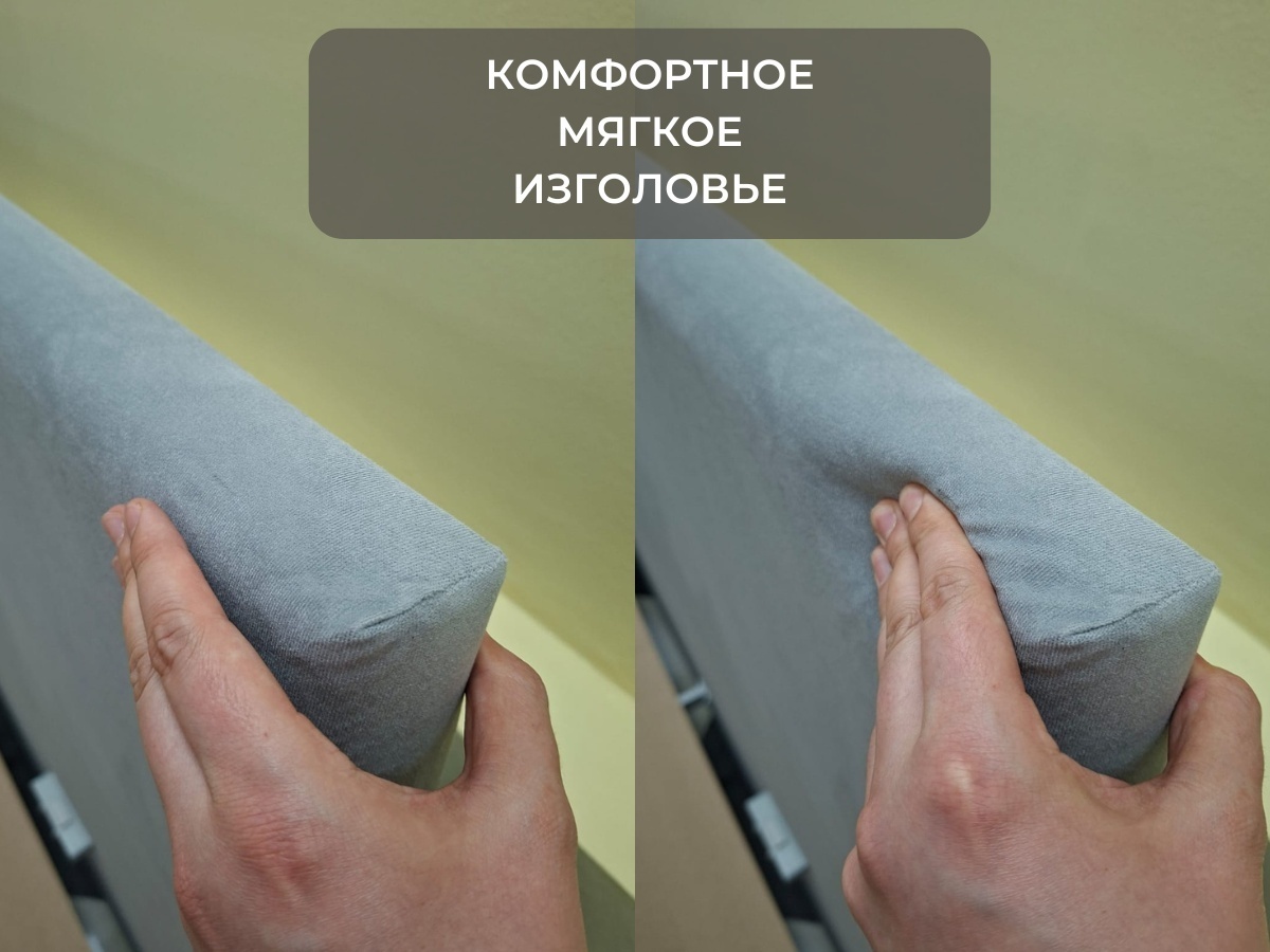 Кровать Dreamo Эвия Sergio 180x200 серый — изображение 4