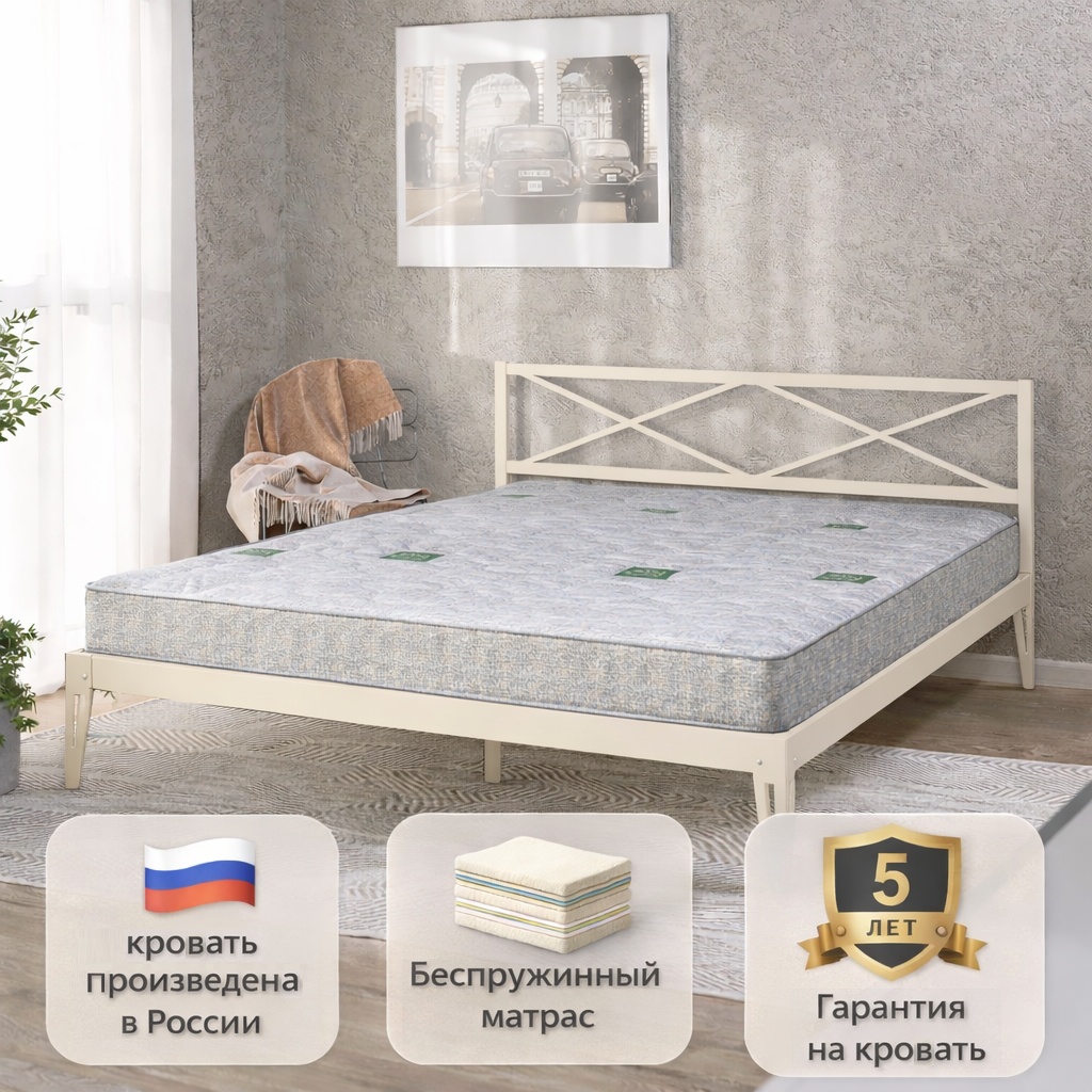 Кровать Dreamo Тея Bruno 160x200 белый
