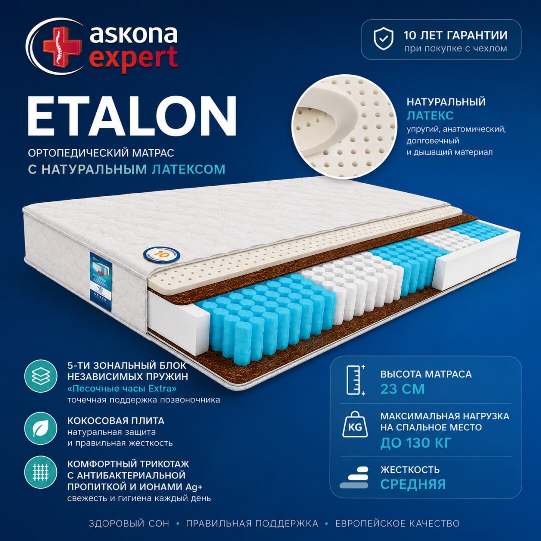 Матрас Askona Expert Etalon, 180x200x23 см — изображение 2